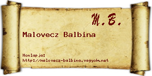 Malovecz Balbina névjegykártya